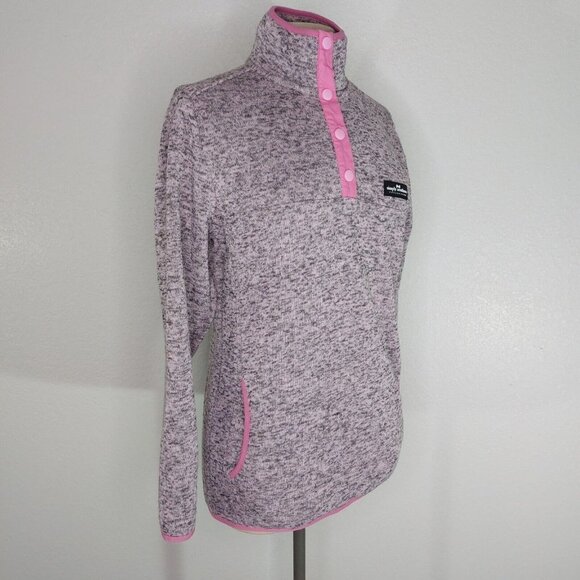 Simply Southern Womens Medium Pullover Pink Heather Fleece Sweatshirt 1/4 Snap - Picture 9 of 13